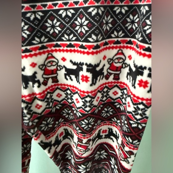 Christmas No Boundaries Soft Leggings Woman M Poly/Spandex Santa Red White Black - Picture 3 of 6